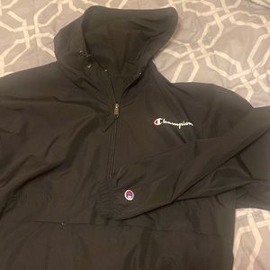Black champion wind breaker size L